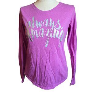 Old Navy Always Amazing Girls Long Sleeve T-Shirt XXL Purple Silver jj3753